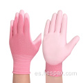 Guantes de mano protectores recubiertos de palma de palma de Hespax Pink